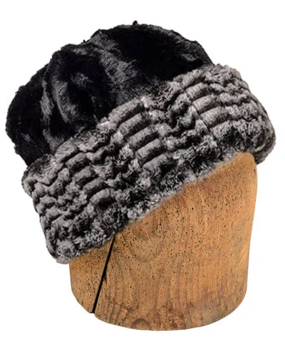 Men's Beanie Hat, Reversible - Luxury Faux Fur in 8mm