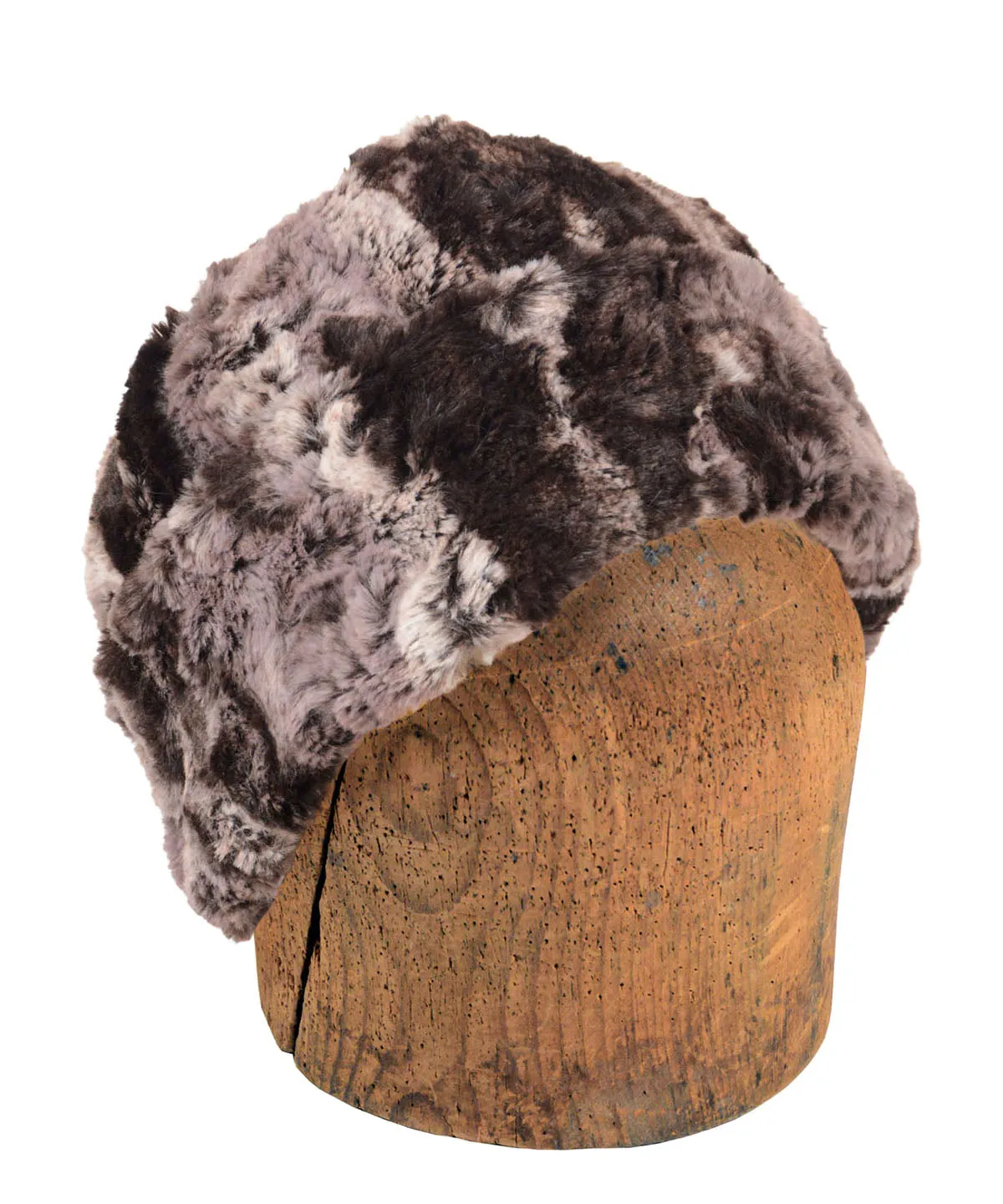 Men's Beanie Hat, Reversible - Luxury Faux Fur in Mocha