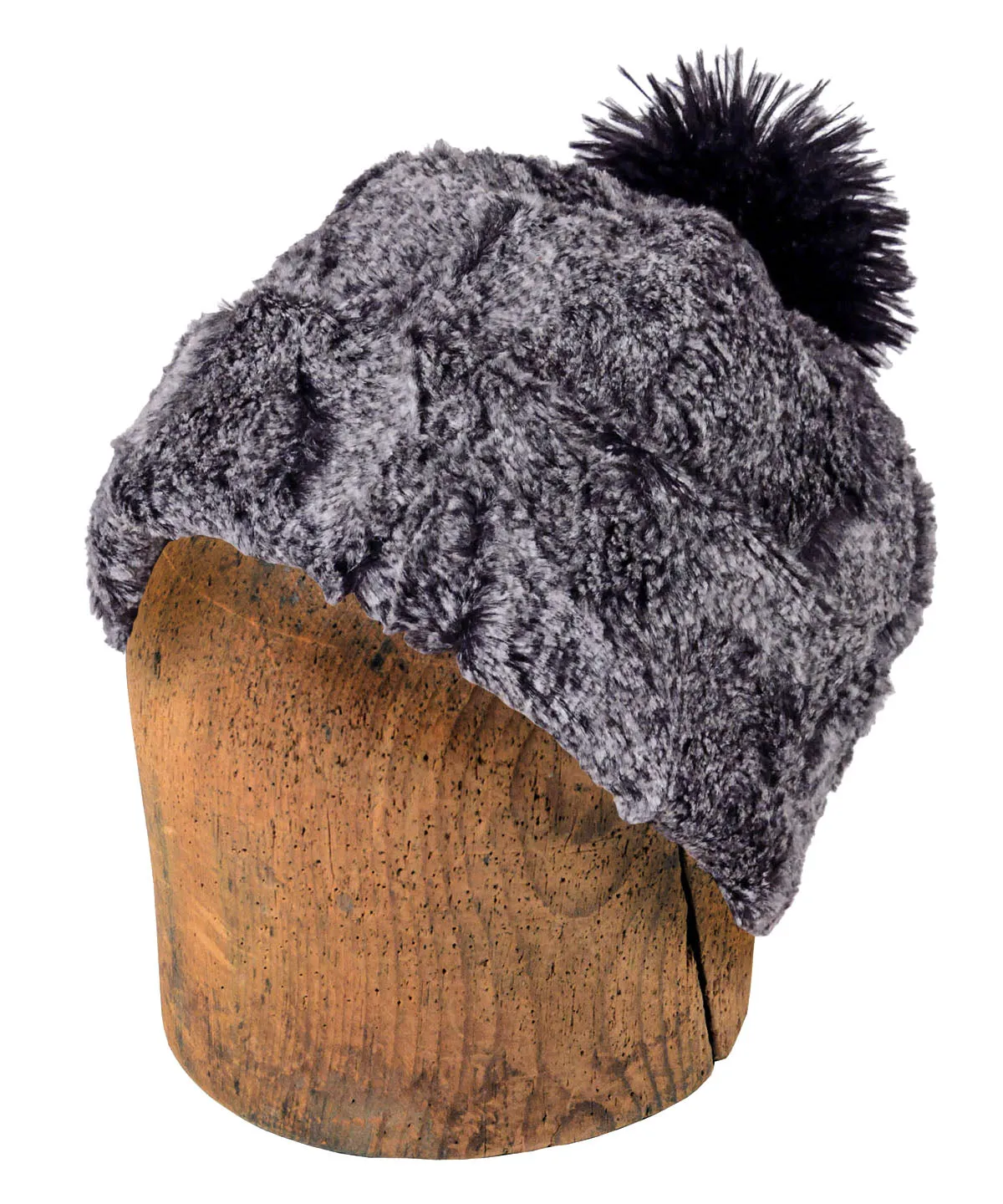 Men's Beanie Hat, Reversible - Luxury Faux Fur in Nimbus