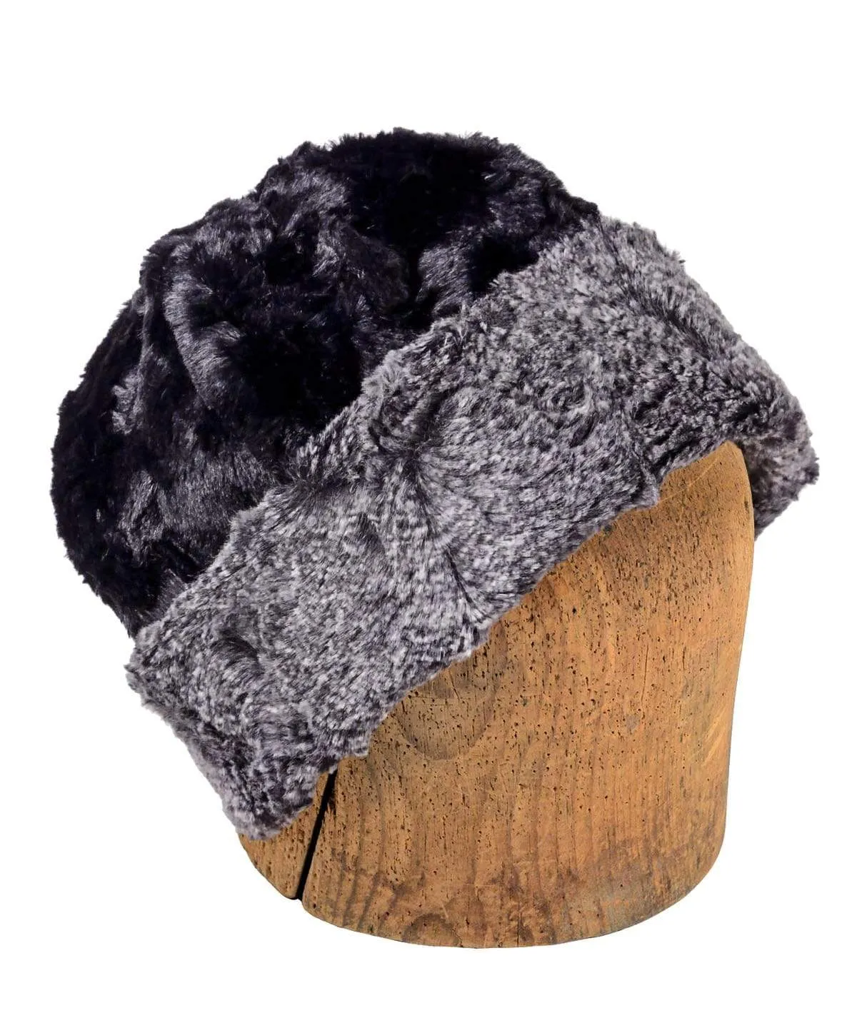 Men's Beanie Hat, Reversible - Luxury Faux Fur in Nimbus