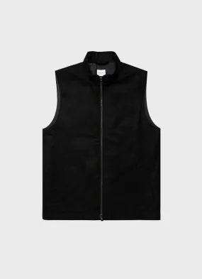 Men's Insulated Wool Gilet in Black