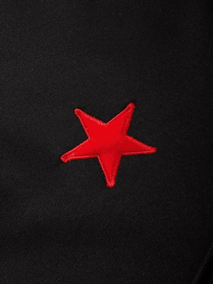 Men's Patch Star Zip Up Hoodie