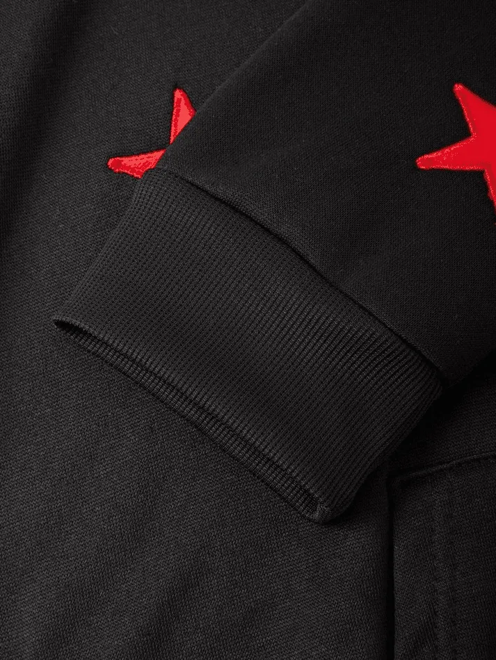 Men's Patch Star Zip Up Hoodie