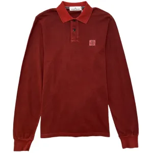 Men's Plaque Logo Polo Shirt Burgundy Size M