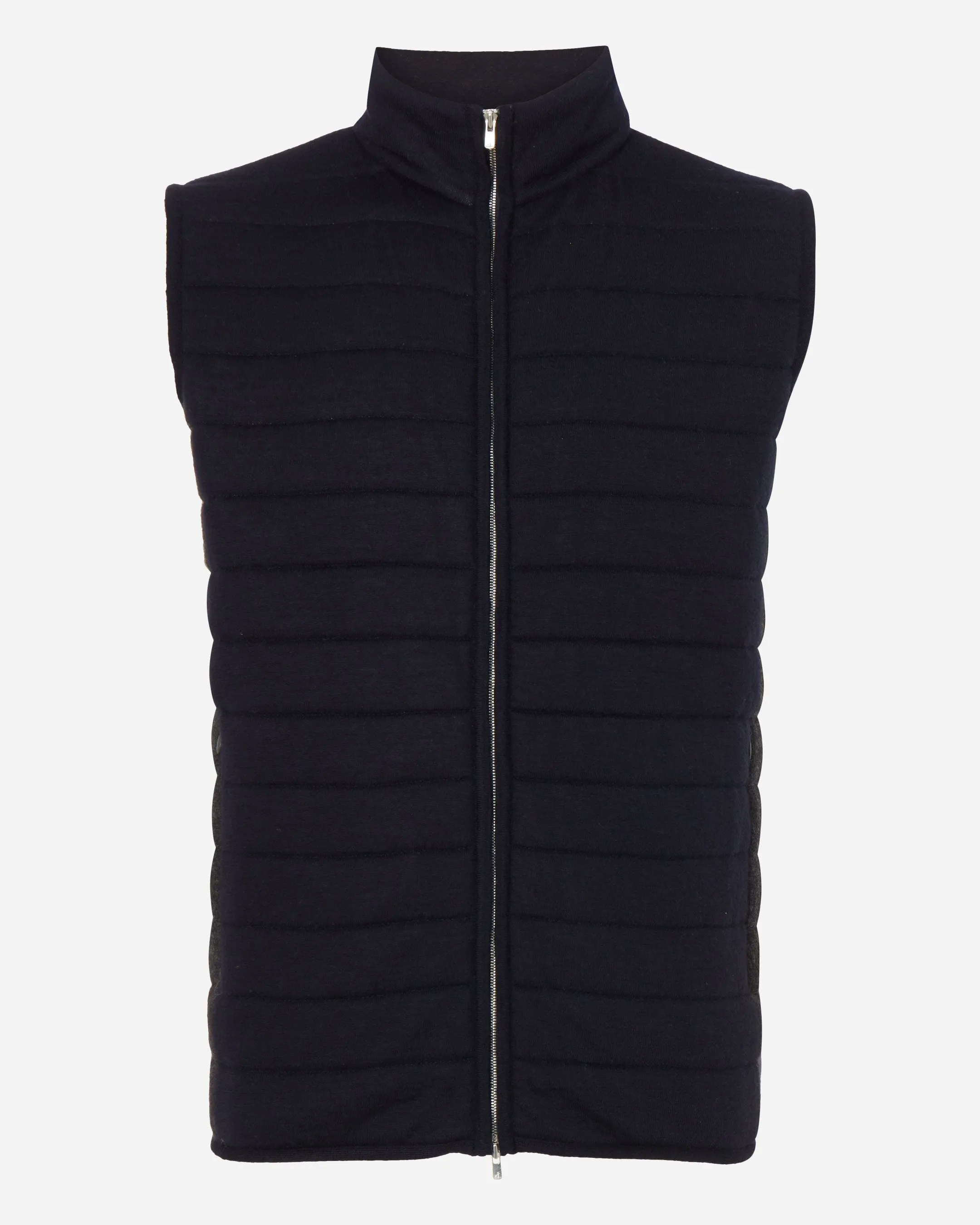 Men's Smithfield Fine Gauge Cashmere Padded Gilet Navy Blue