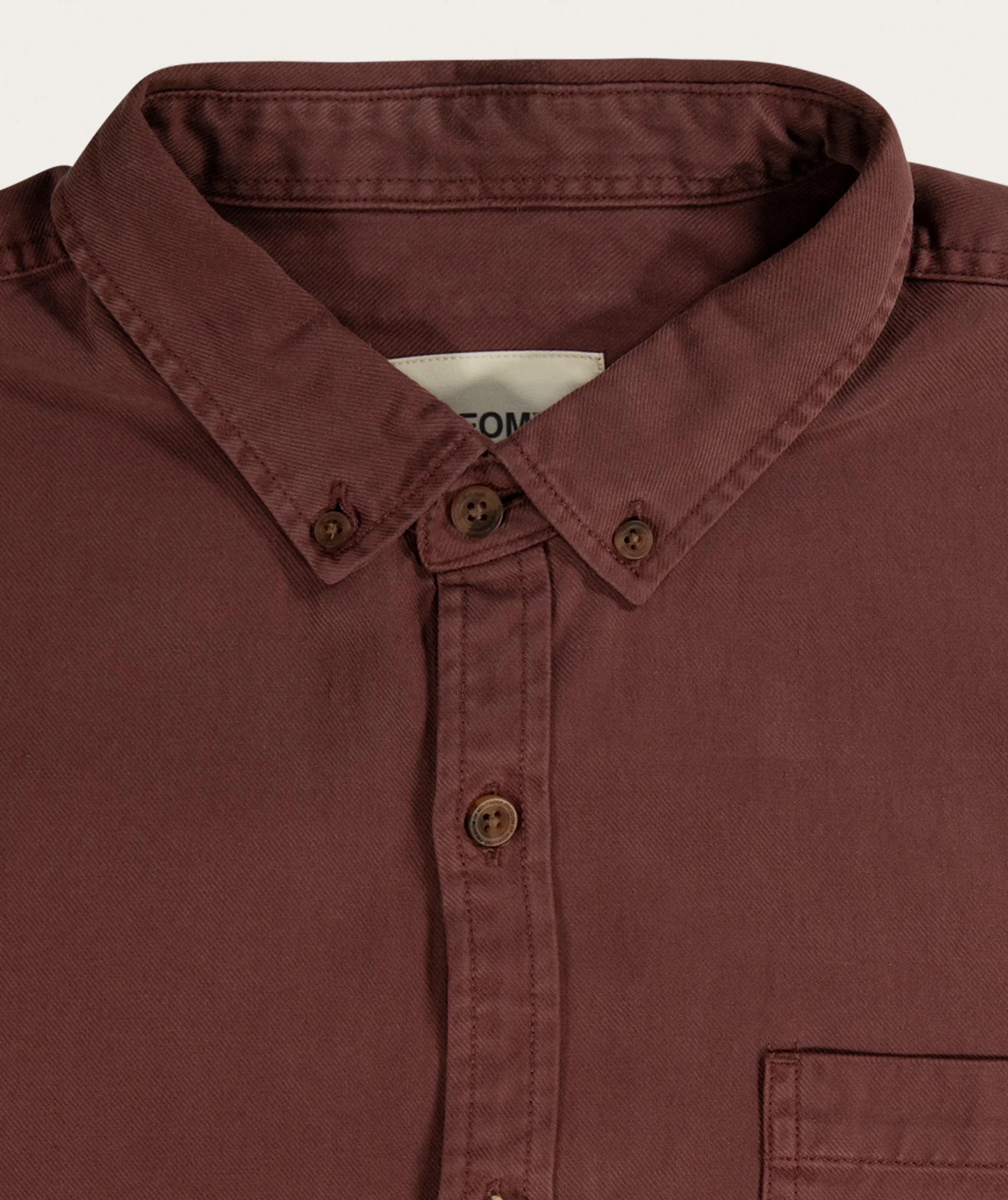 Mens Tencel Long Sleeve Shirt - Burgundy