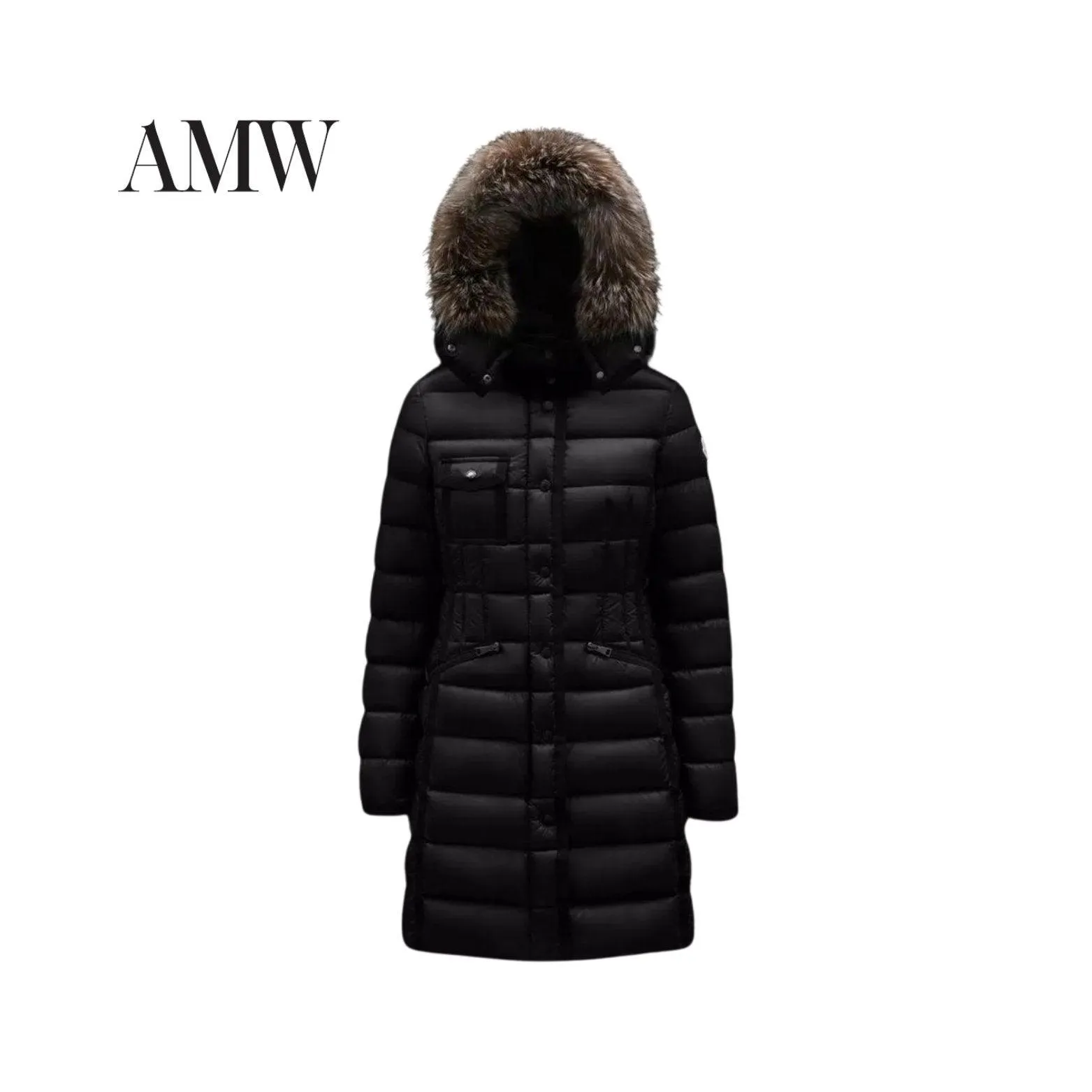 MONCLER Hermifur Long Down Jacket