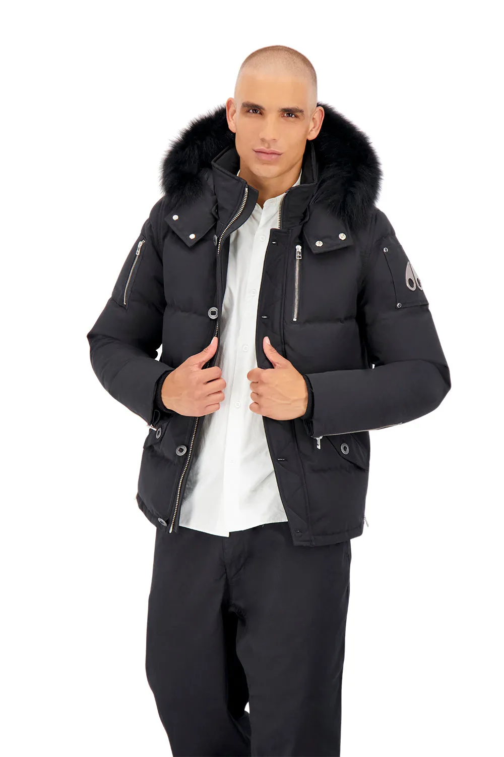 Moose Knuckles Mens 3Q Jacket Black with Black Fox Fur