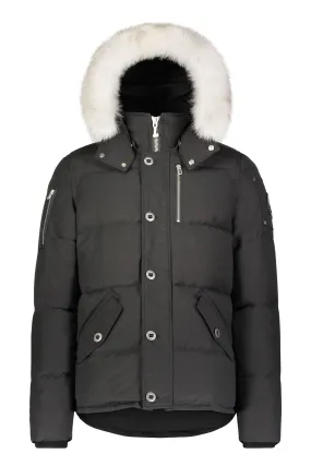 Moose Knuckles Mens 3Q Jacket in Black with Natural Fox Fur