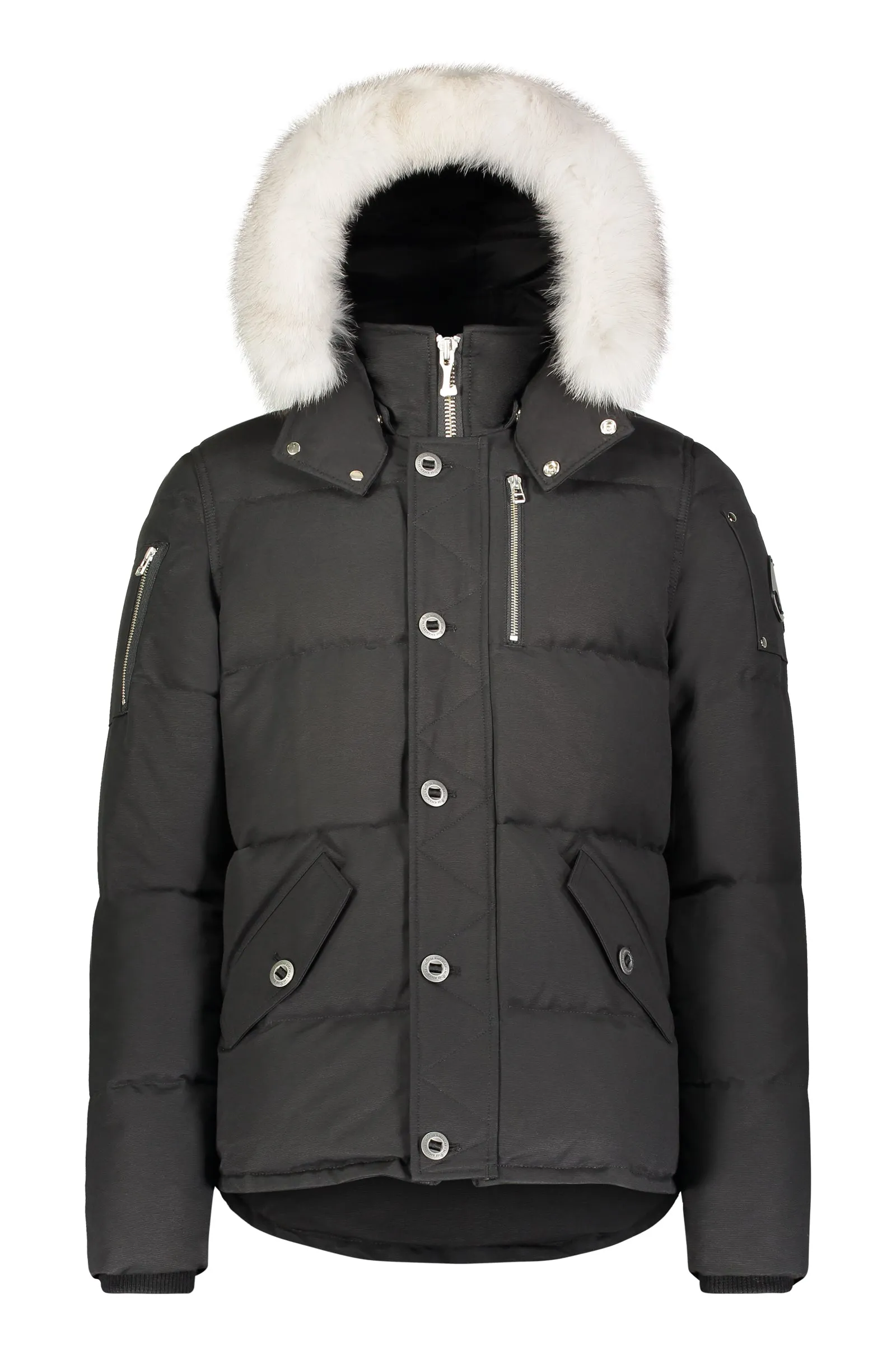 Moose Knuckles Mens 3Q Jacket in Black with Natural Fox Fur