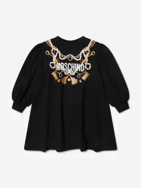 Moschino Girls Logo Sweater Dress in Black