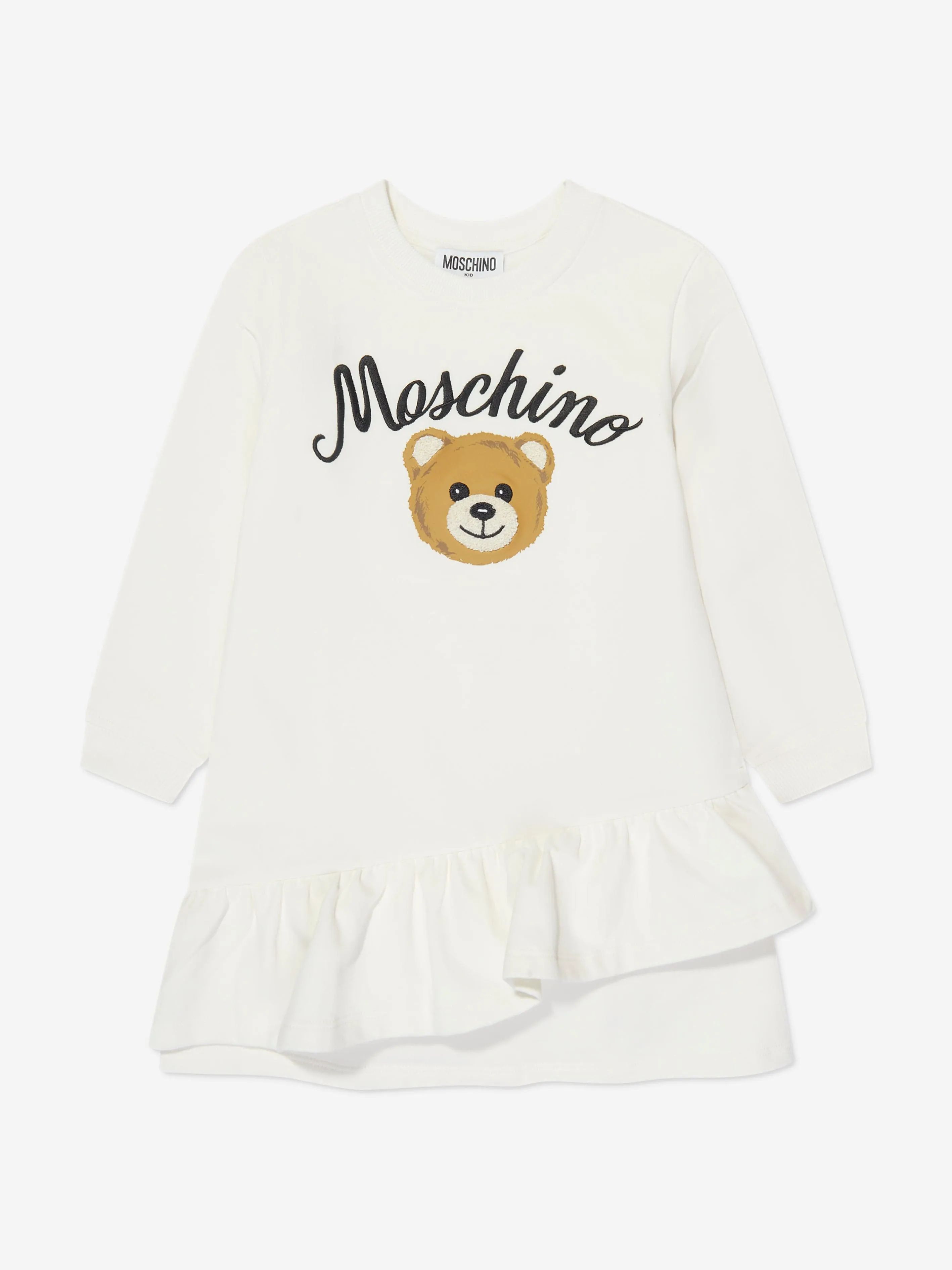 Moschino Girls Teddy Bear Sweater Dress in Ivory