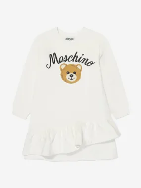 Moschino Girls Teddy Bear Sweater Dress in Ivory