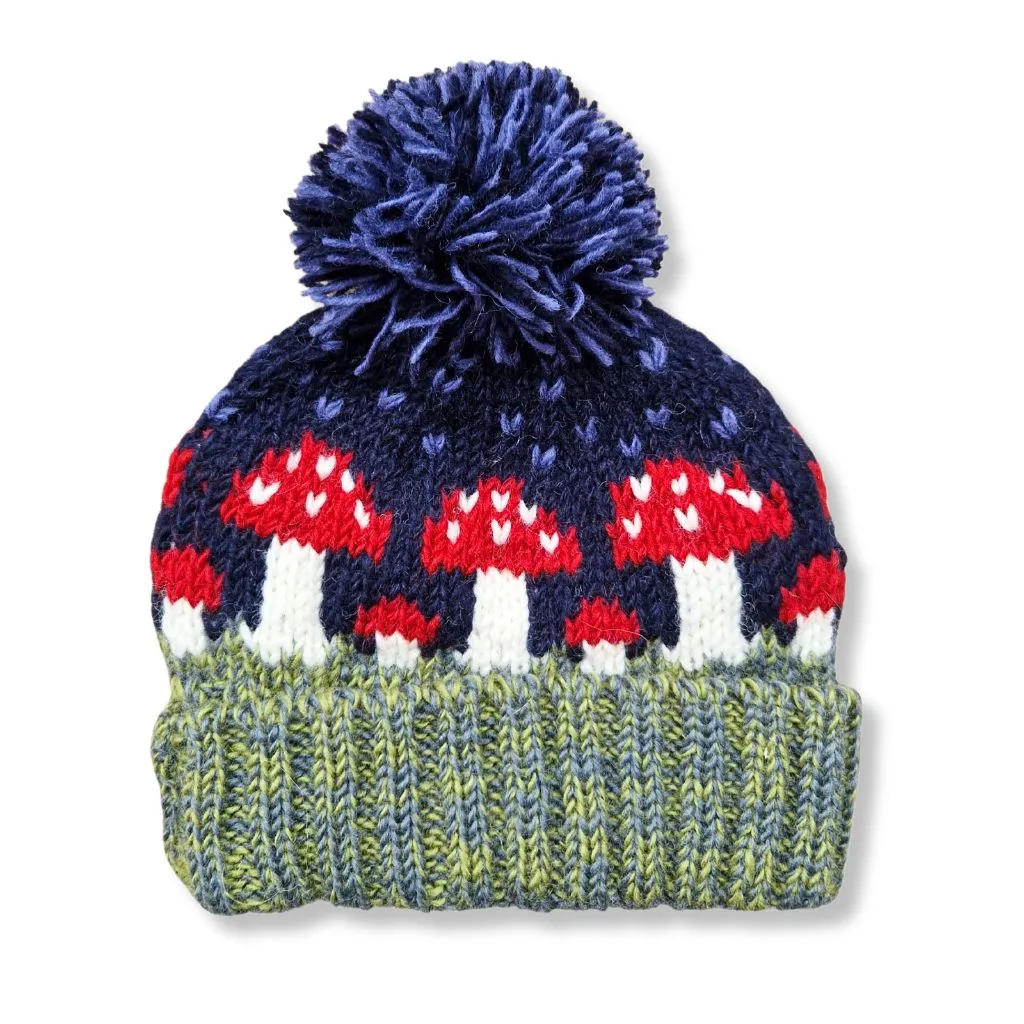 mushroom bobble hat