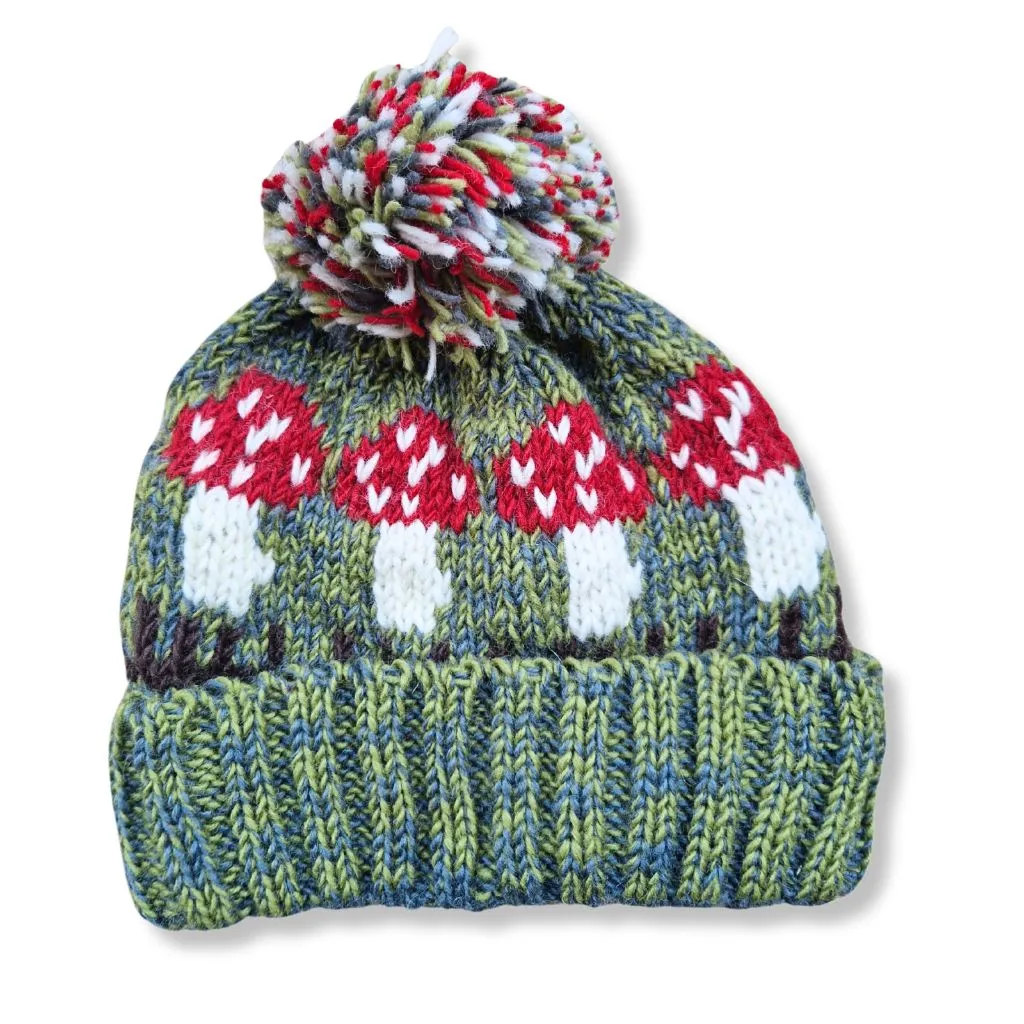 mushroom bobble hat