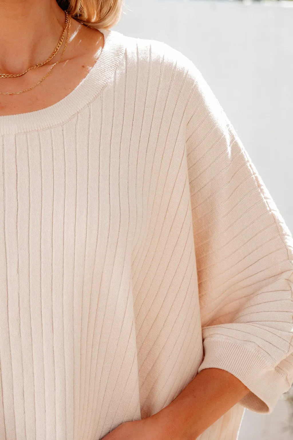 Natural Breezy Ribbed Sweater - FINAL SALE