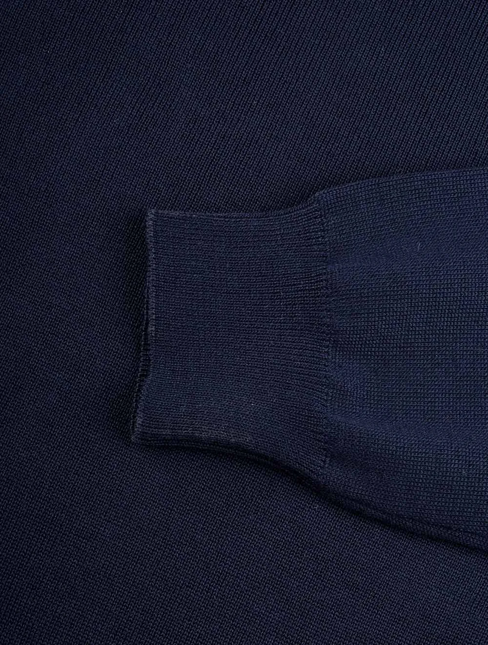 Navy Crew Neck Merino Wool Jumper