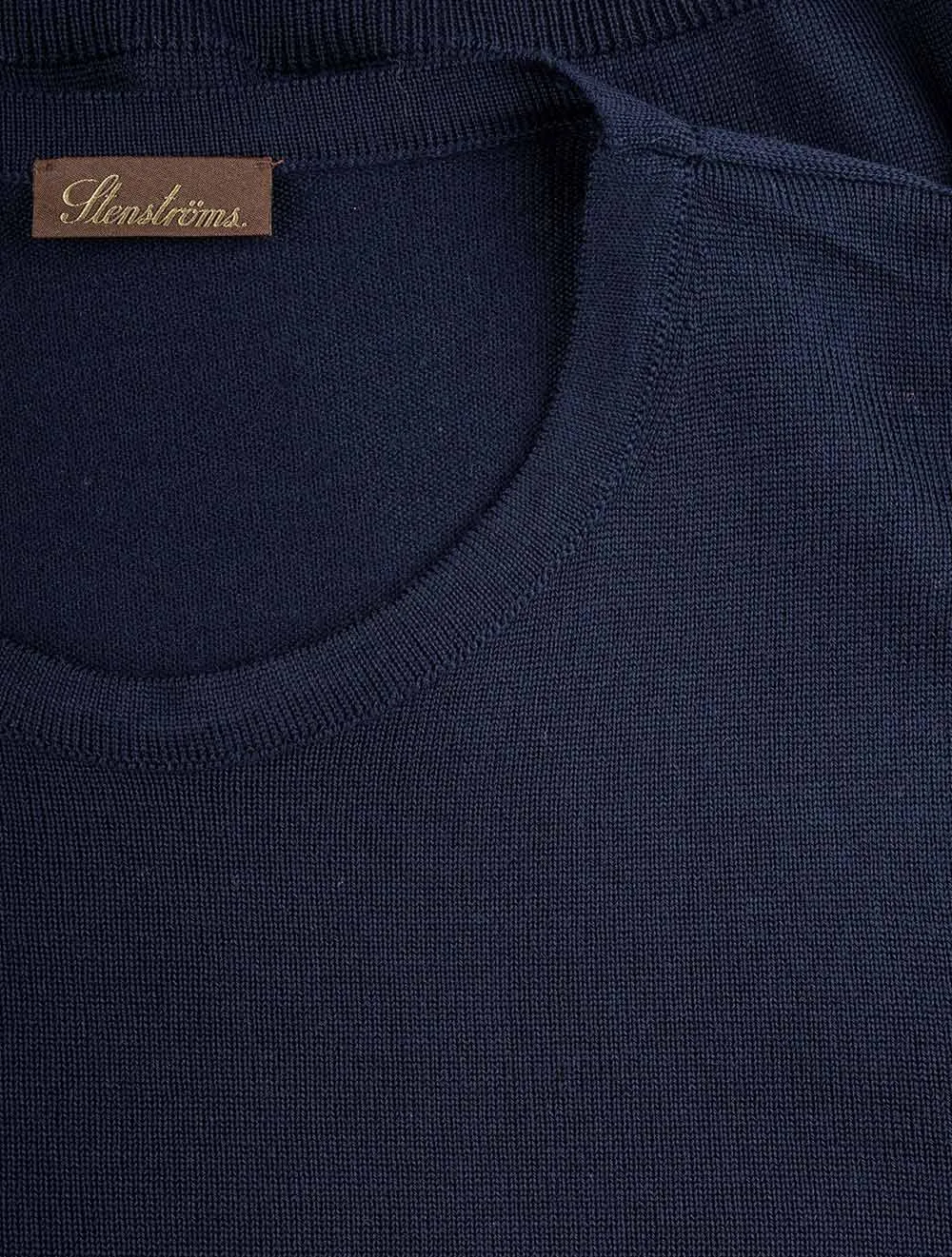 Navy Crew Neck Merino Wool Jumper