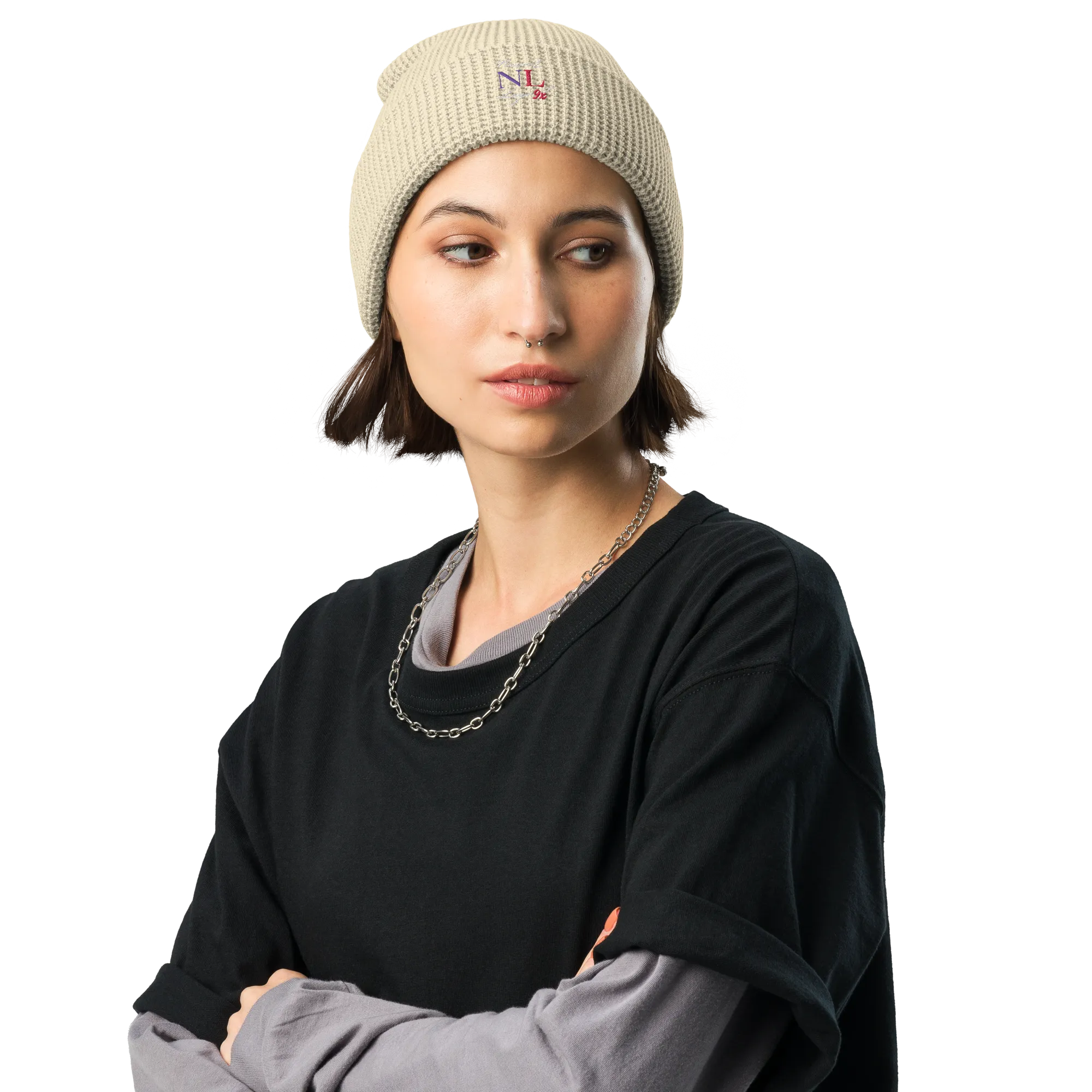 NEVER LEGAL 9X women's-Waffle beanie