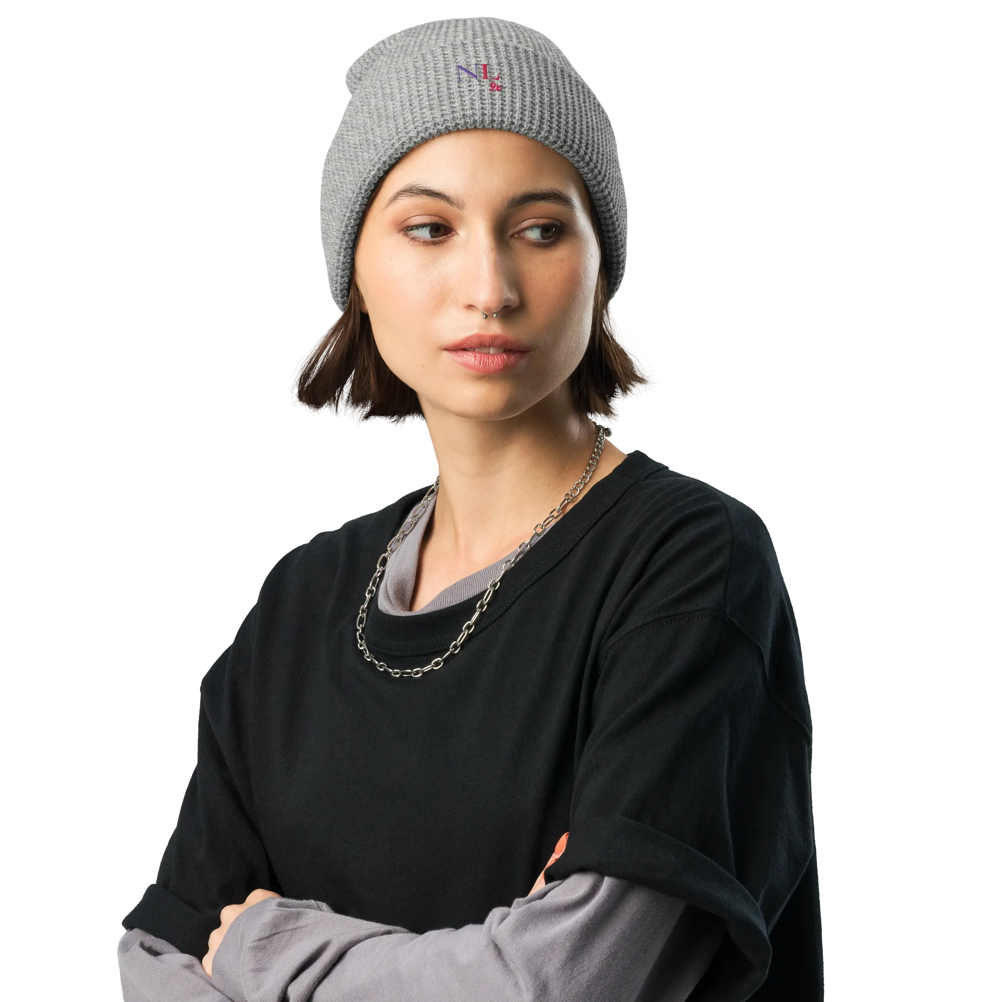 NEVER LEGAL 9X women's-Waffle beanie