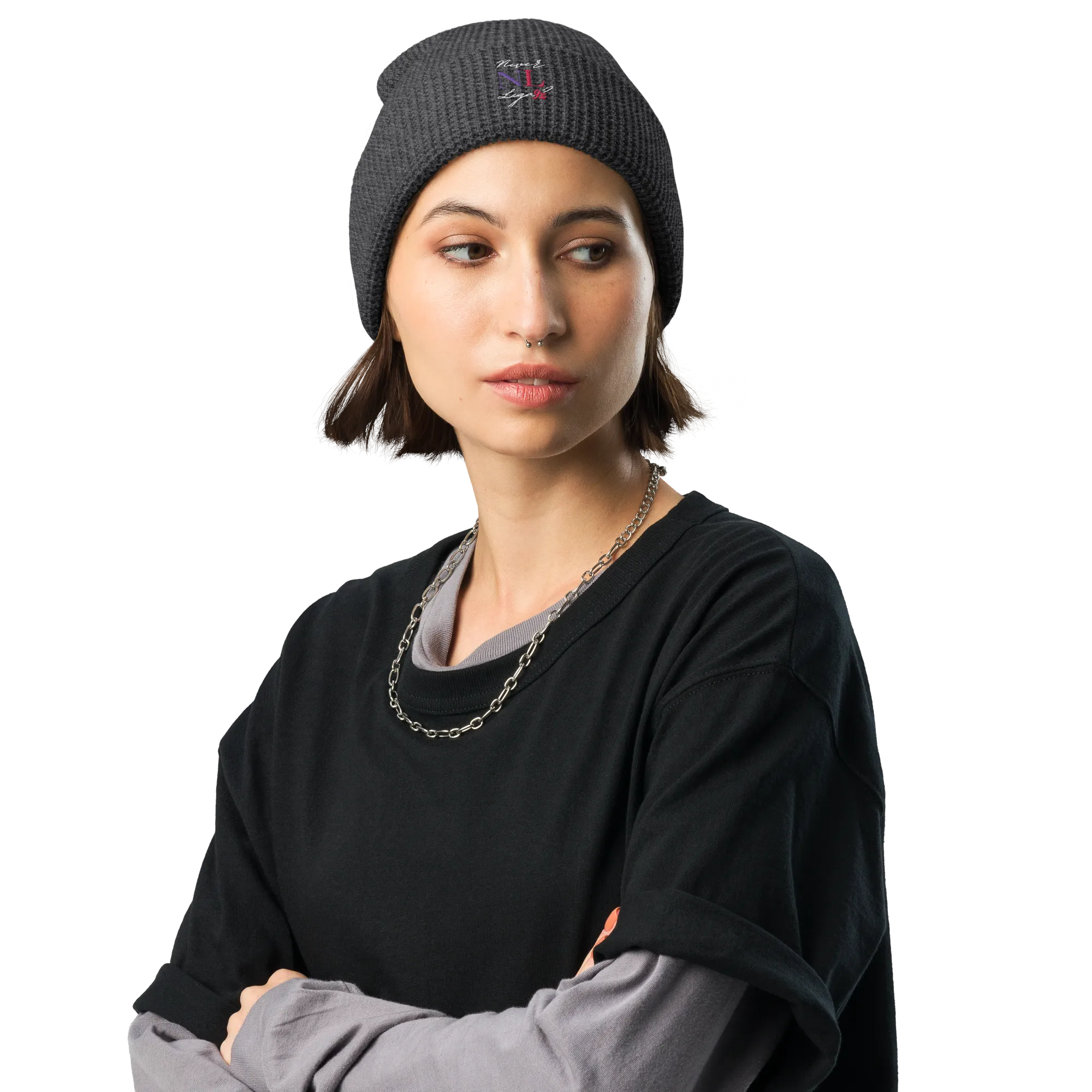 NEVER LEGAL 9X women's-Waffle beanie