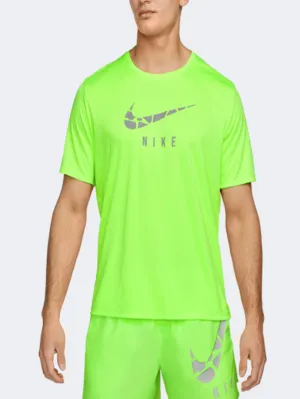 Nike Dri-Fit Run Division Men Running T-Shirt Lime Green