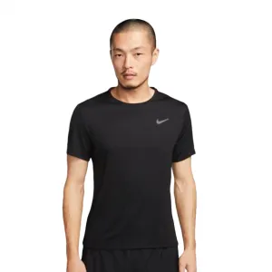 NIKE DRI-FIT UV MILER MEN'S SHORT-SLEEVE RUNNING TOP BLACK