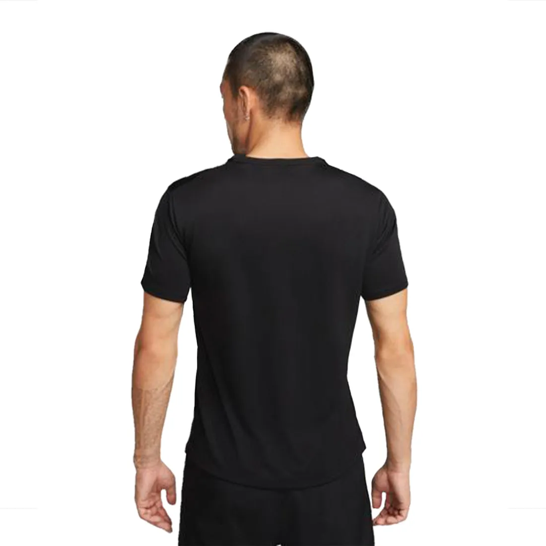 NIKE DRI-FIT UV MILER MEN'S SHORT-SLEEVE RUNNING TOP BLACK