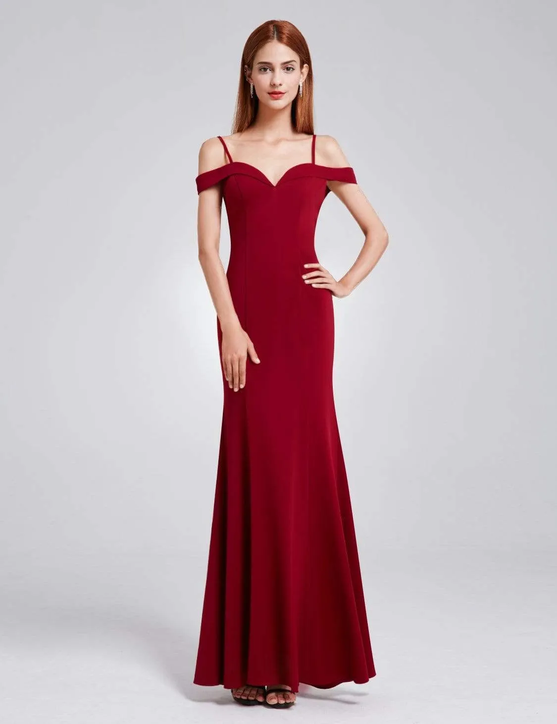 Off the Shoulder Sweetheart Neckline Bridesmaid Dress