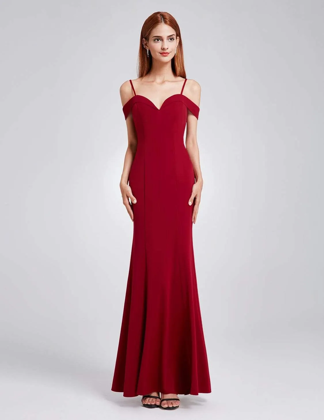 Off the Shoulder Sweetheart Neckline Bridesmaid Dress