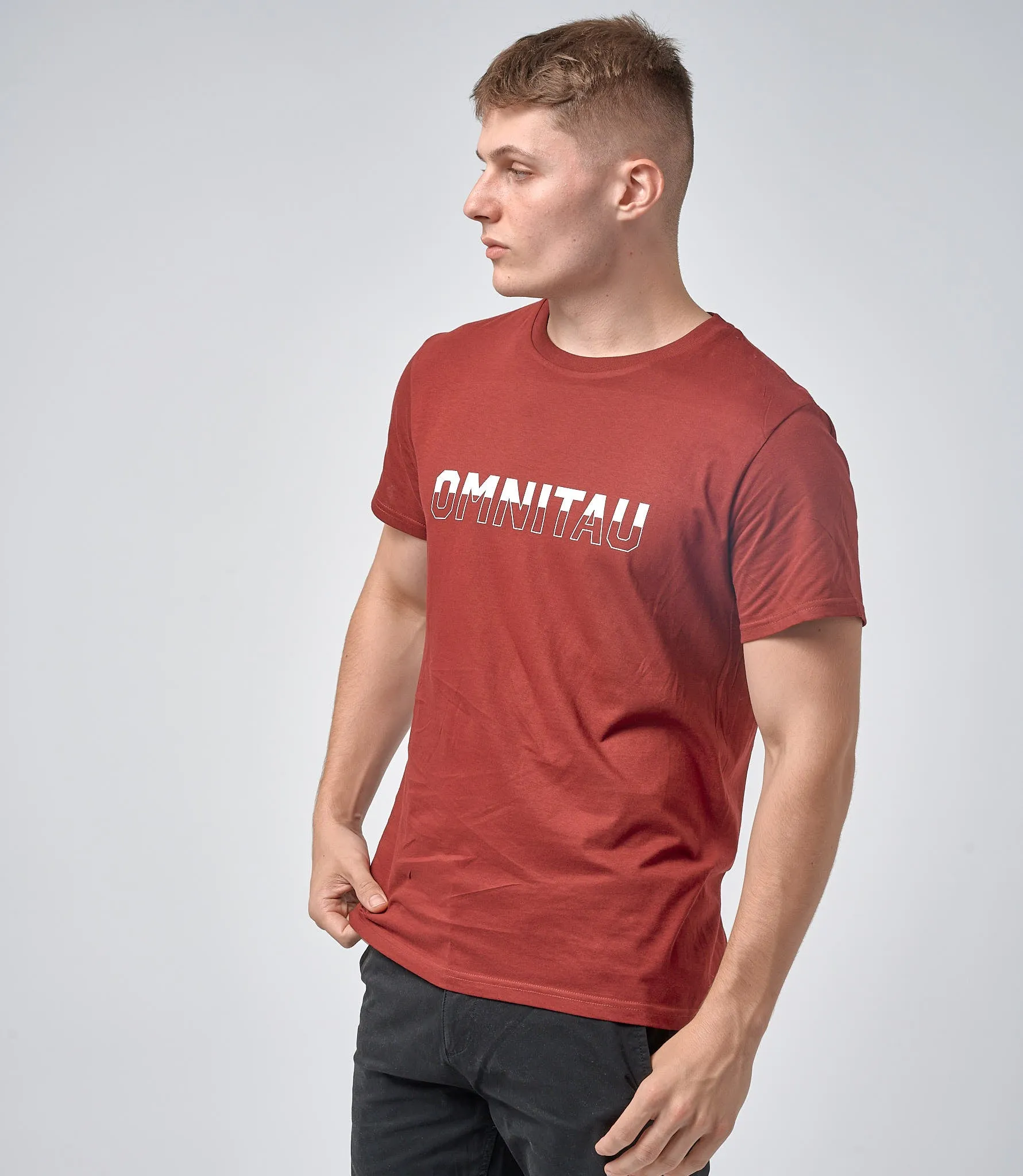 Omnitau Men's Drive Organic Cotton Balance Crew Neck T-Shirt - Burgundy