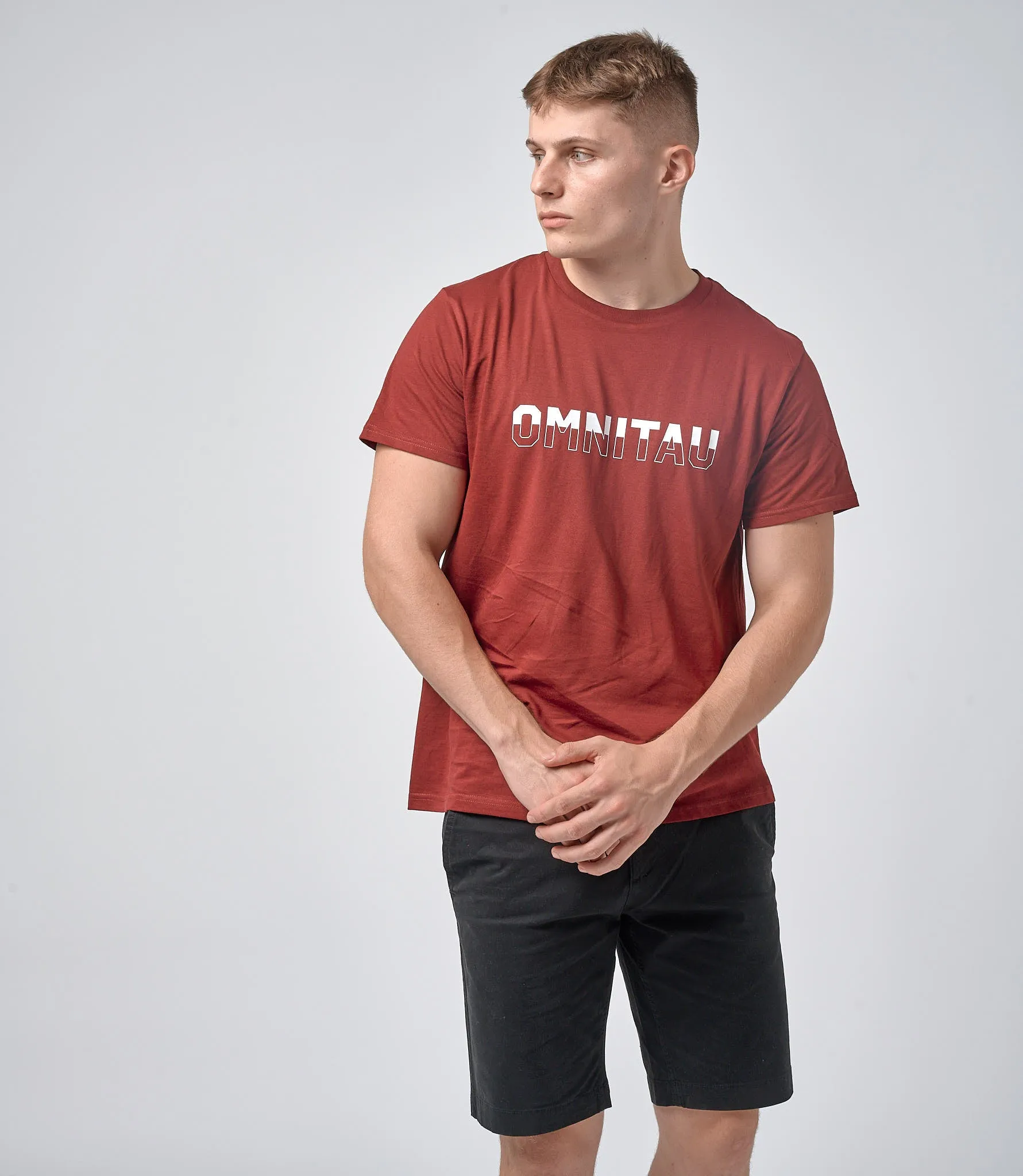 Omnitau Men's Drive Organic Cotton Balance Crew Neck T-Shirt - Burgundy