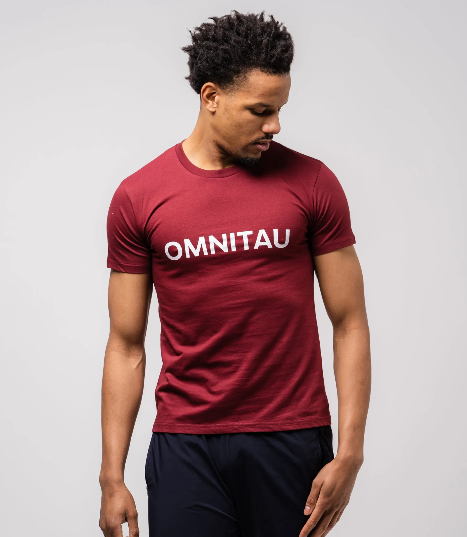 Omnitau Men's OmniX Organic Cotton Omni Crew Neck T-Shirt - Burgundy