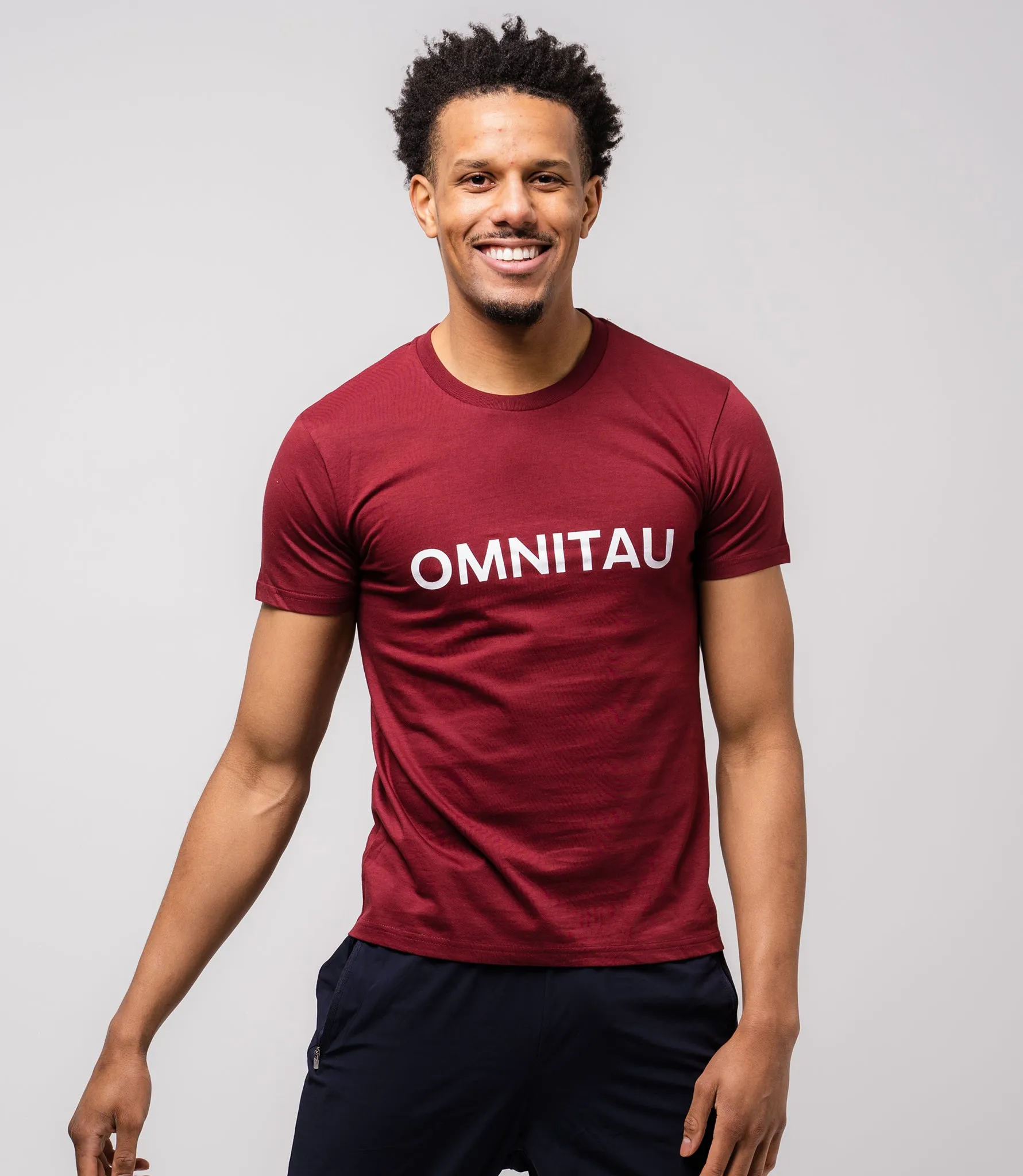 Omnitau Men's OmniX Organic Cotton Omni Crew Neck T-Shirt - Burgundy