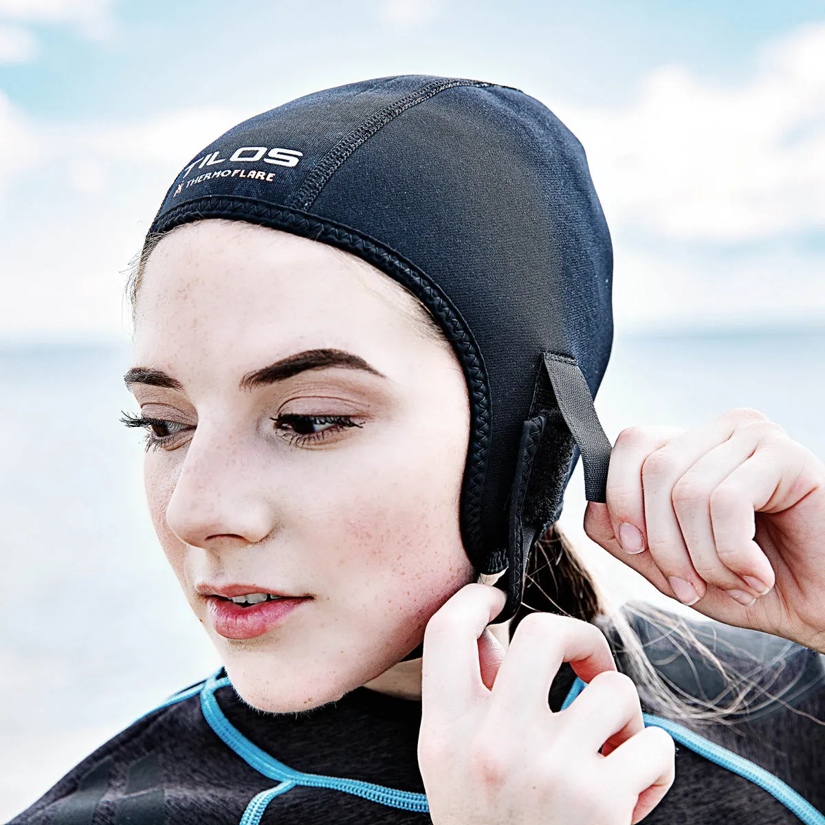 Open Box Tilos 1mm Thermoflare Swim Beanie-Black-Medium