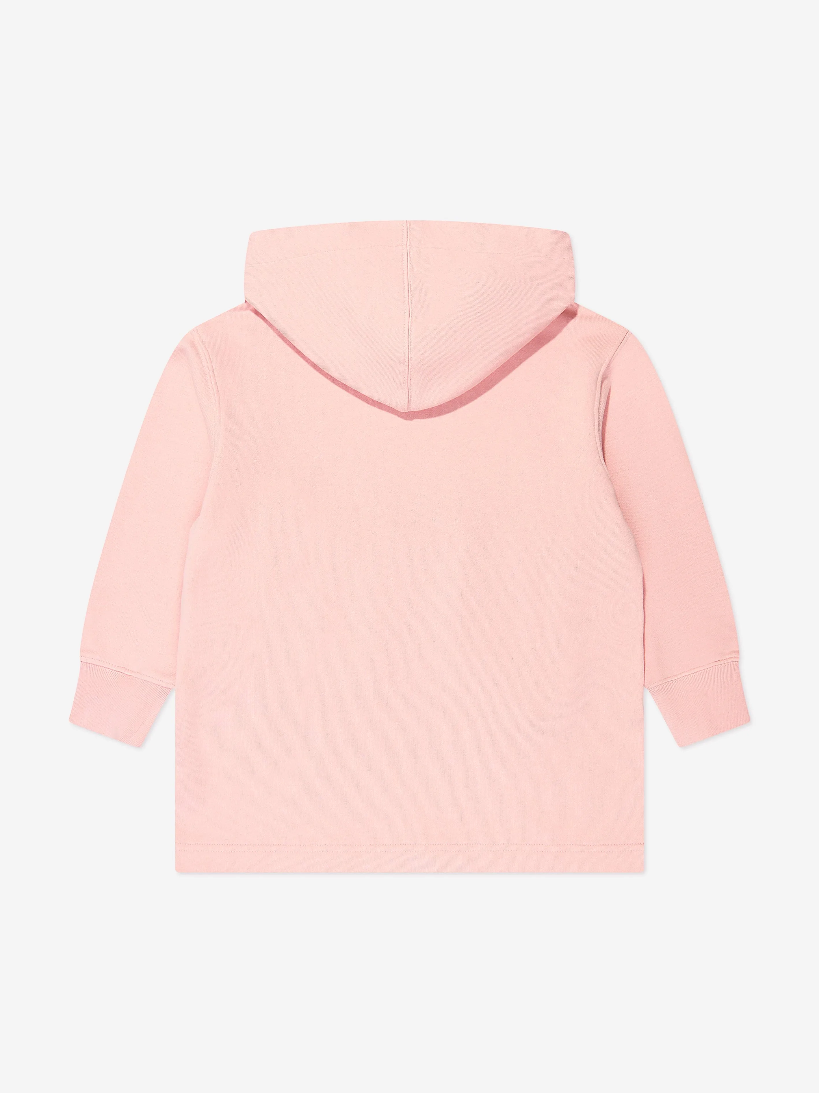 Palm Angels Girls Curved Logo Hooded Sweater Dress in Pink