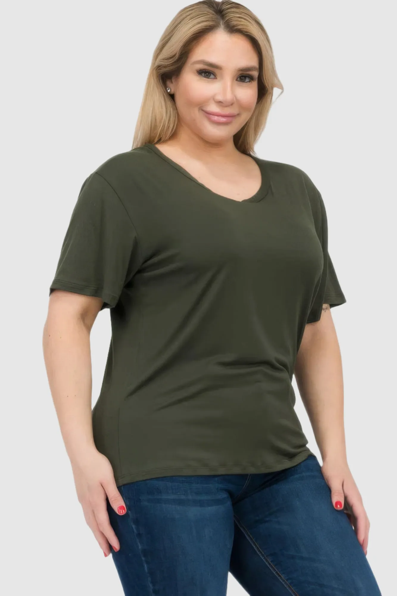 Plus Size Basic Short Sleeve T-shirt