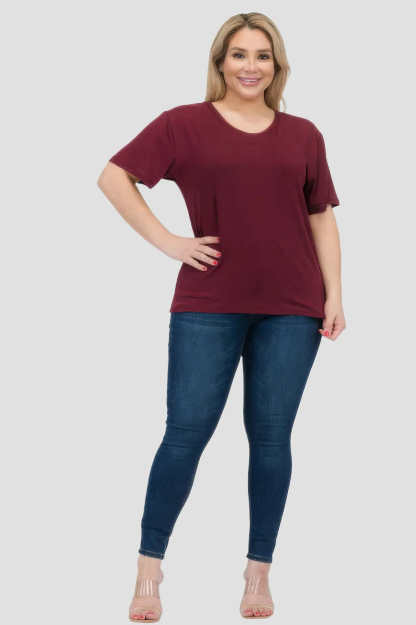 Plus Size Basic Short Sleeve T-shirt