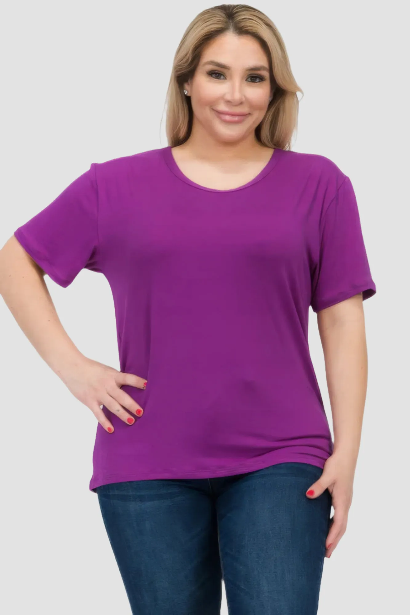 Plus Size Basic Short Sleeve T-shirt