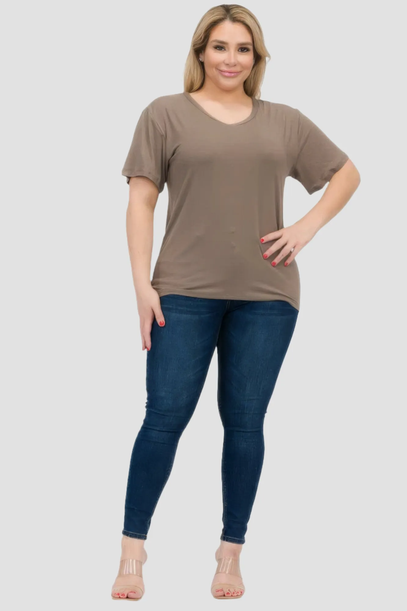 Plus Size Basic Short Sleeve T-shirt