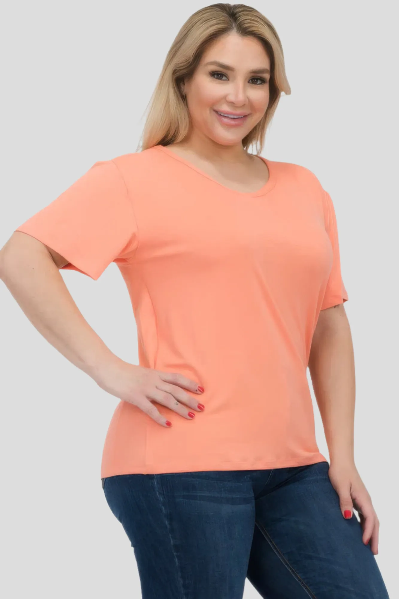 Plus Size Basic Short Sleeve T-shirt