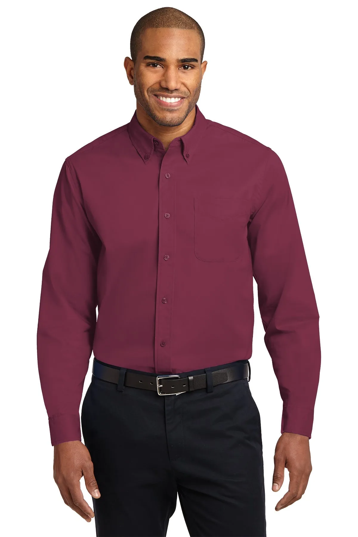 Port Authority Easy Care Custom Shirts, Burgundy/Light Stone