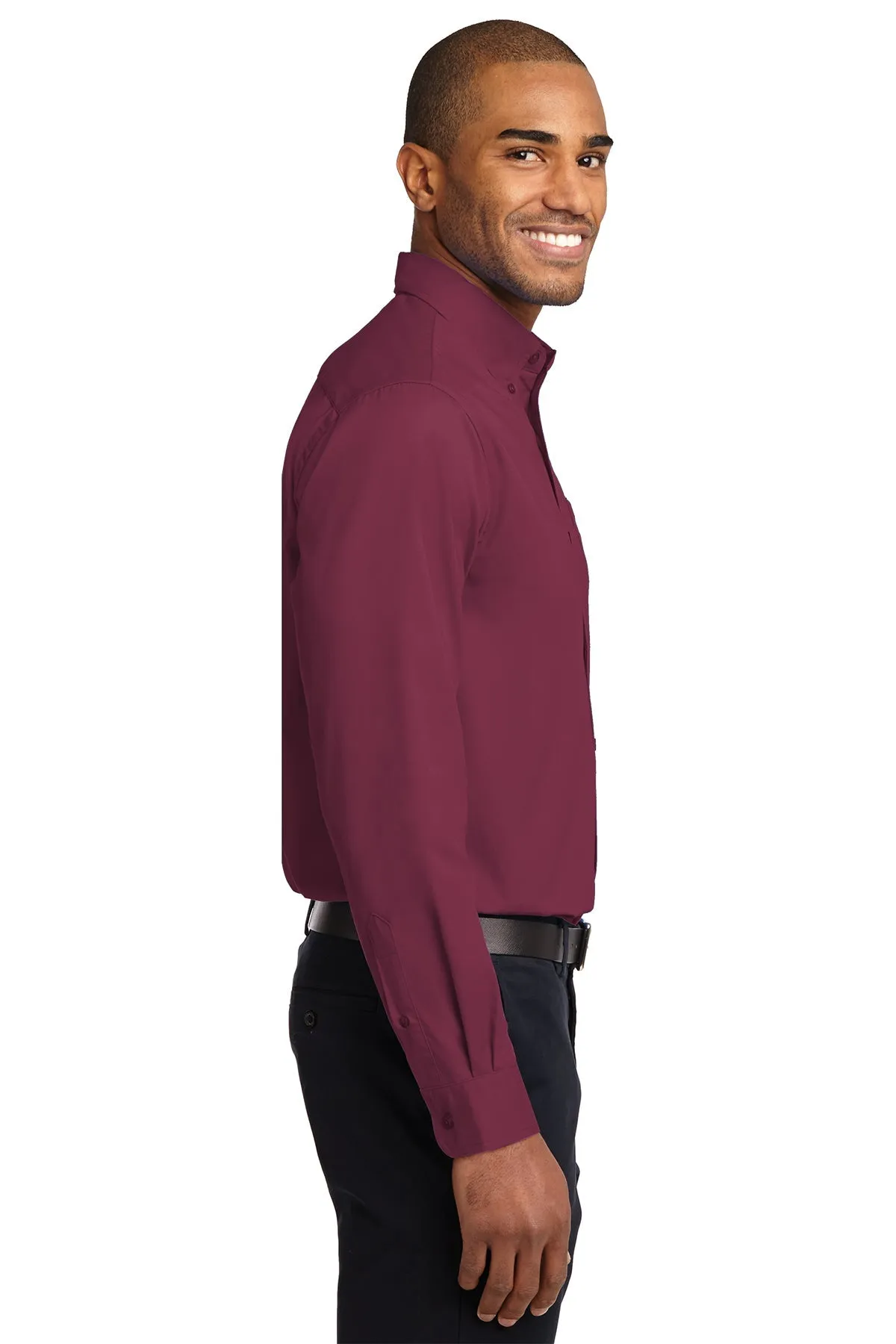 Port Authority Easy Care Custom Shirts, Burgundy/Light Stone