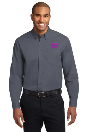 Port Authority Easy Care Custom Shirts, Steel Grey/Light Stone