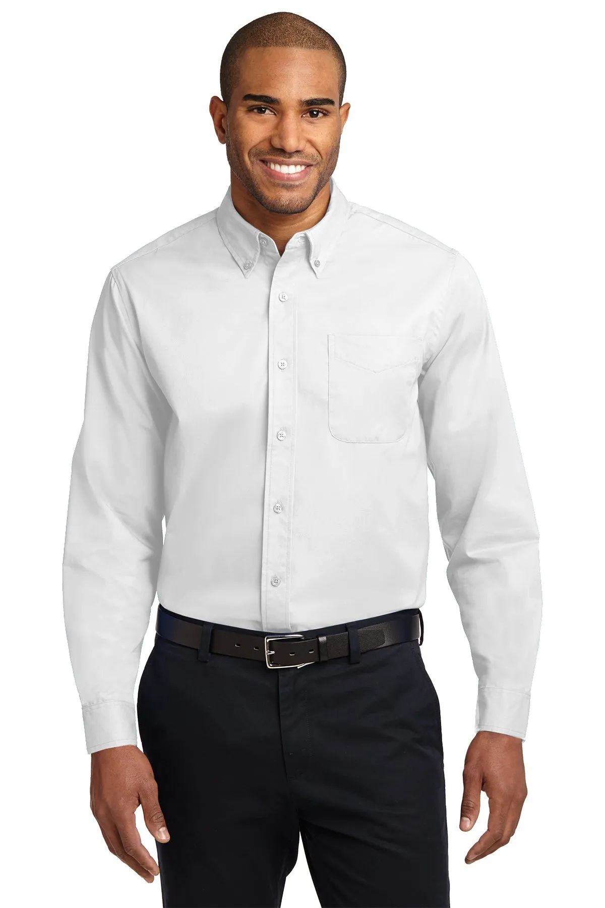 Port Authority Easy Care Custom Shirts, White/ Light Stone