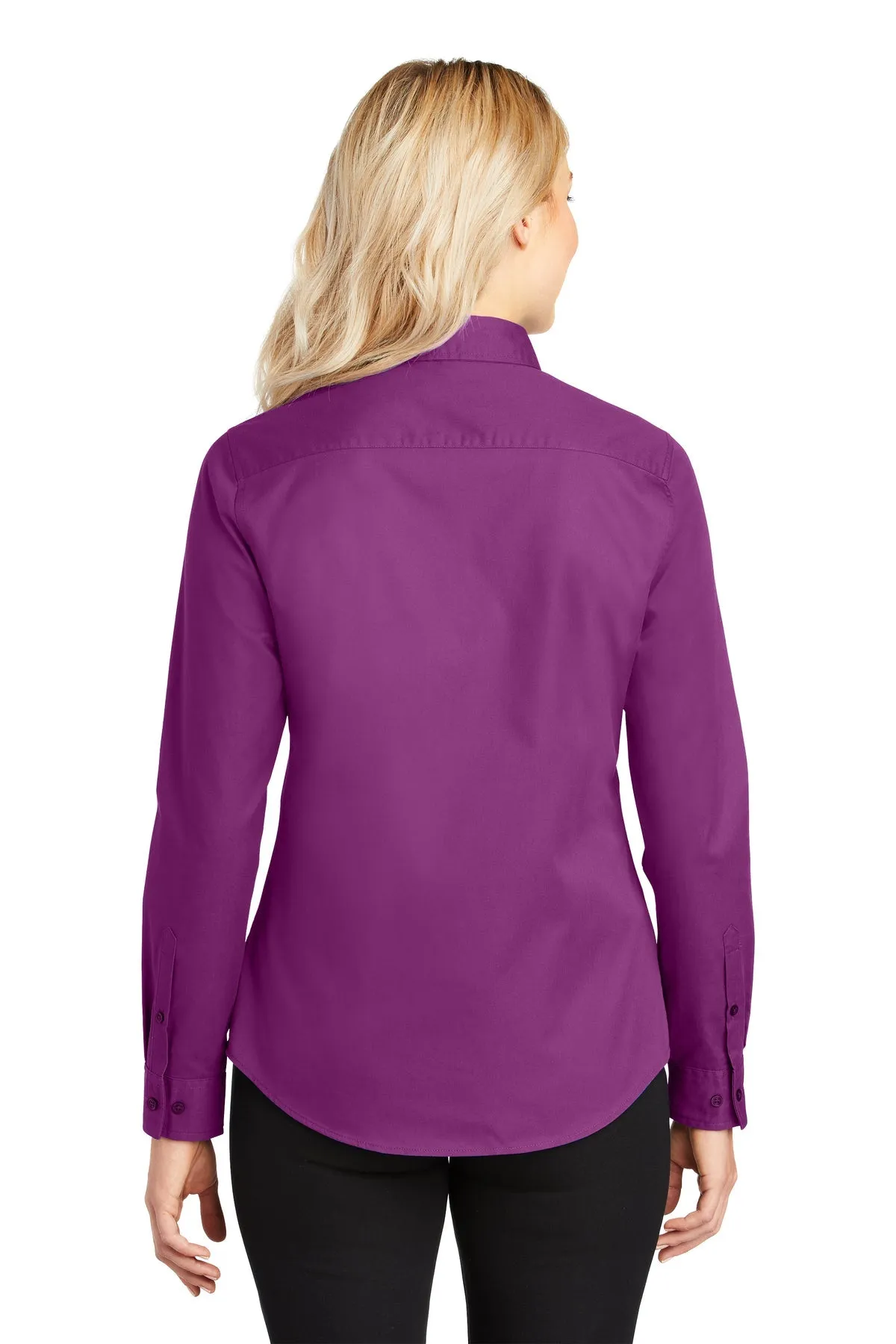 Port Authority Ladies Branded Easy Care Shirts, Deep Berry