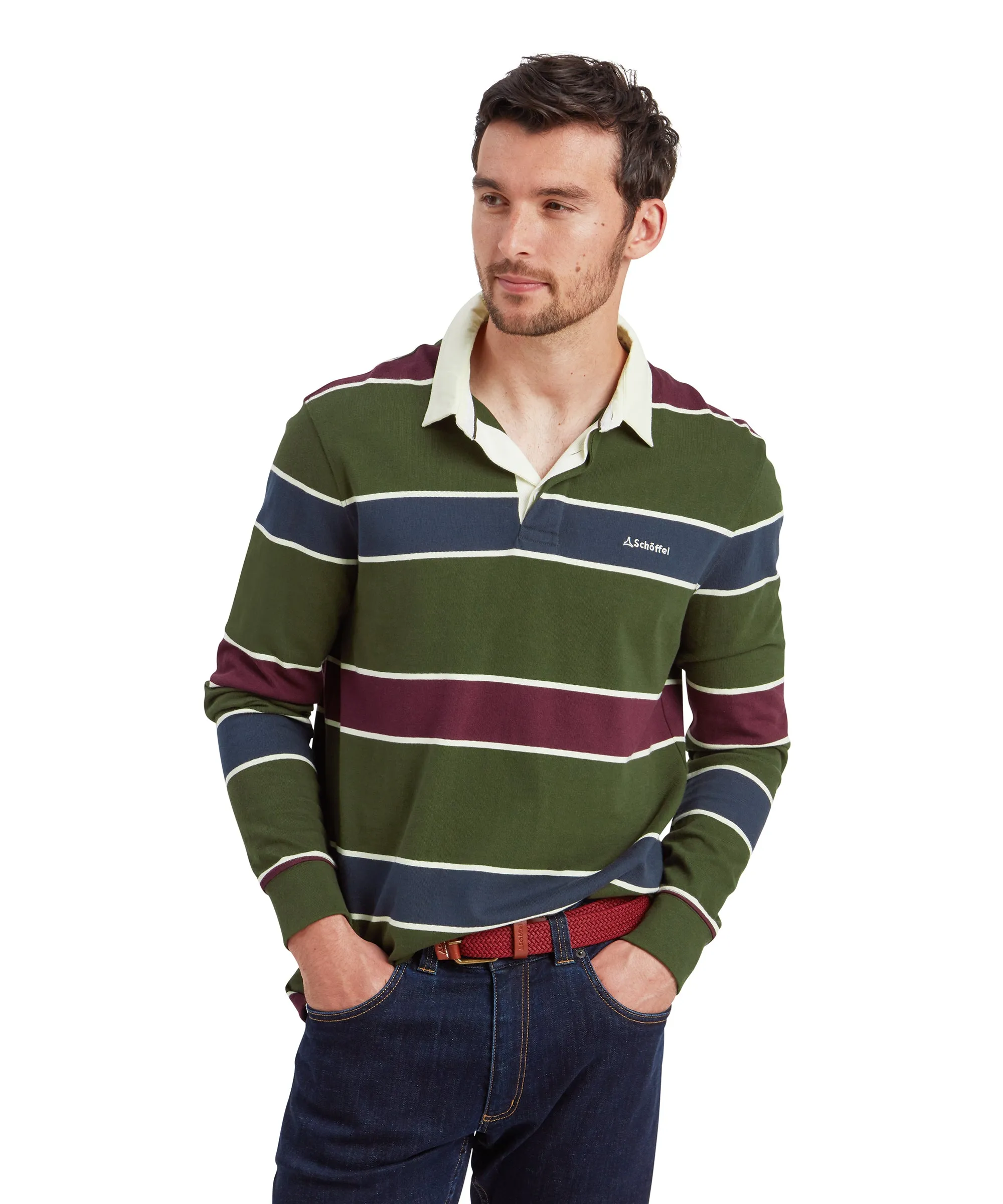 Porthtowan Rugby Top - Woodland/Wine