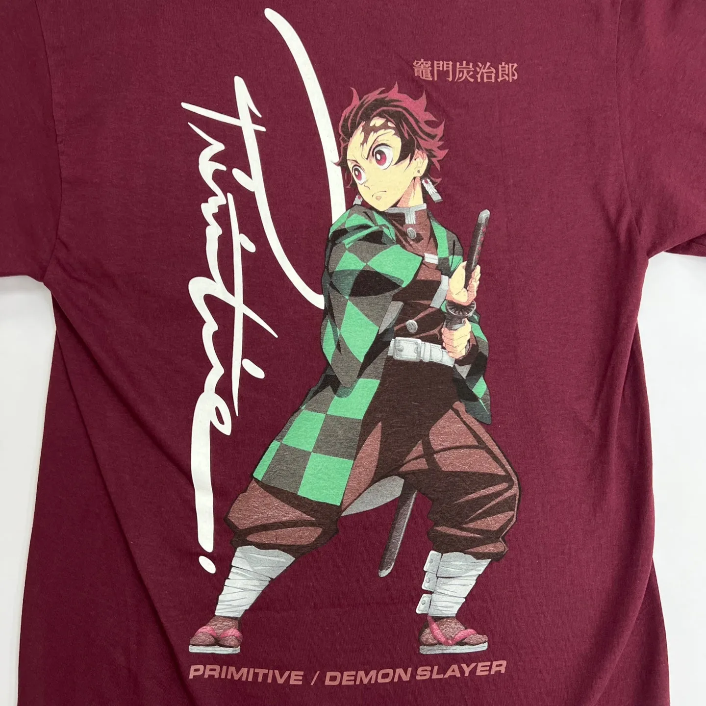 Primitive X Demon Slayer Tanjiro T-Shirt - Burgundy