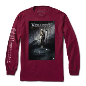 Primitive x MegaDeath Skin L/S T Shirt Burgundy