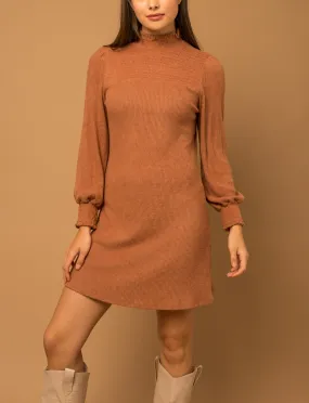 Pumpkin Spice Long Sleeve Midi Dress